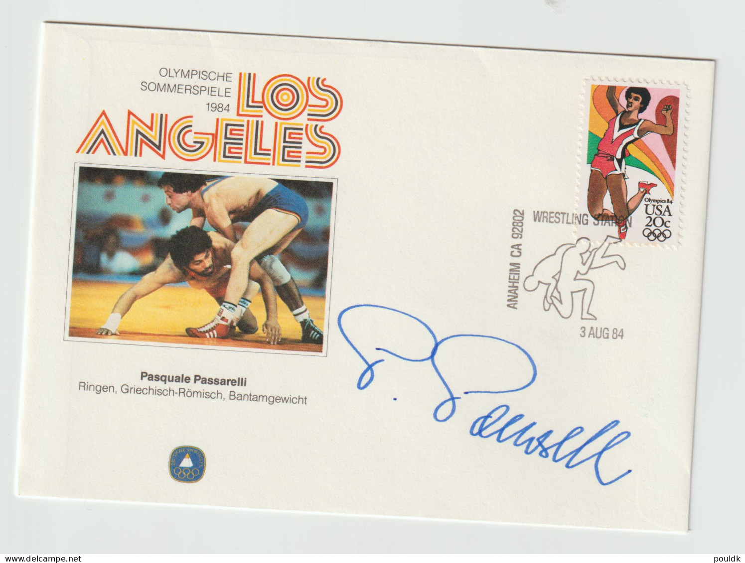 Autograph Cover: Olympic Games In Los Angeles 1984: Pasquale Passarelli Gold Wrestling, Also World Champion - Summer 1984: Los Angeles