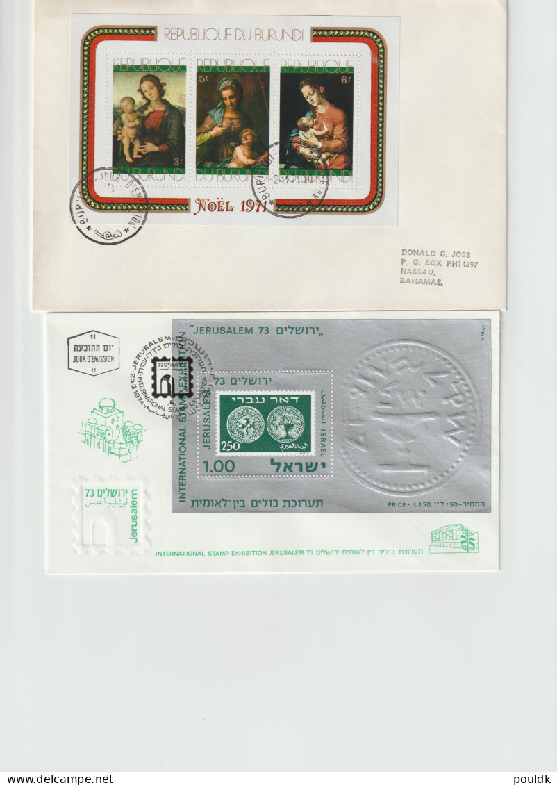 Ten Covers Franked With Souvenir Sheets. Postal Weight 0,099 Kg. Please Read Sales Conditions Under Image Of - Sammlungen (ohne Album)