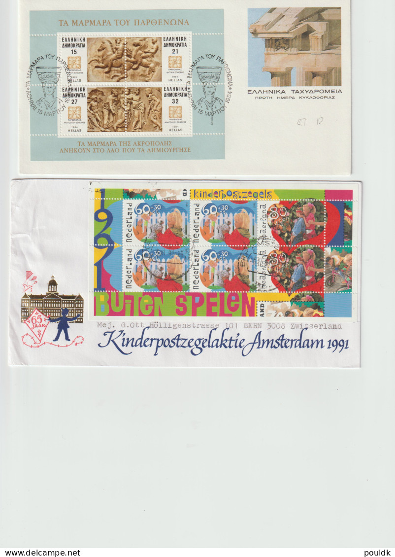 Ten Covers Franked With Souvenir Sheets. Postal Weight 0,099 Kg. Please Read Sales Conditions Under Image Of - Verzamelingen (zonder Album)