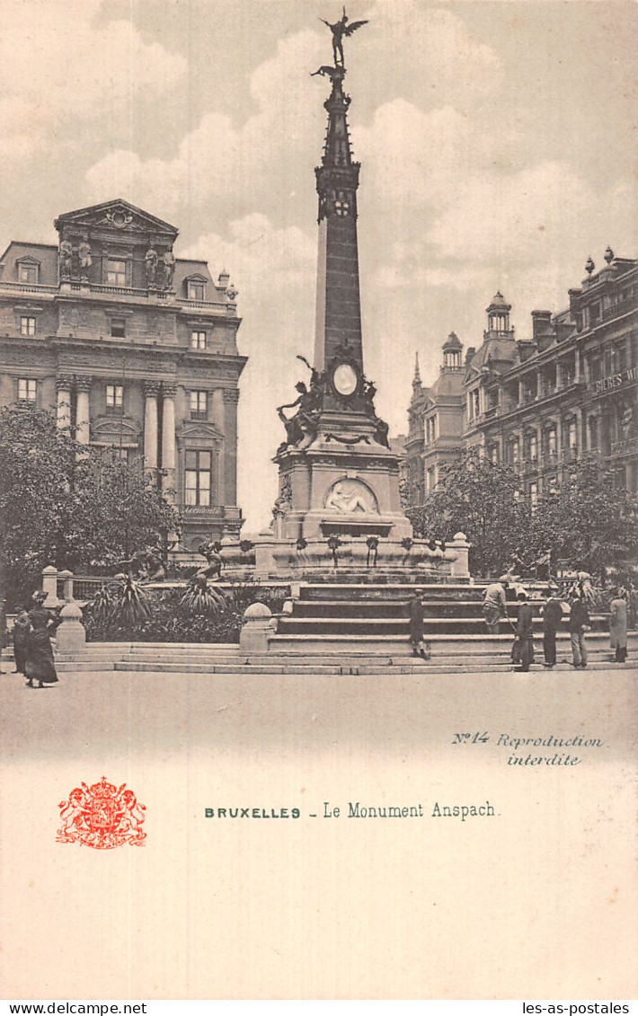 Belgique BRUXELLES LE MONUMENT ANSPACH - Andere & Zonder Classificatie