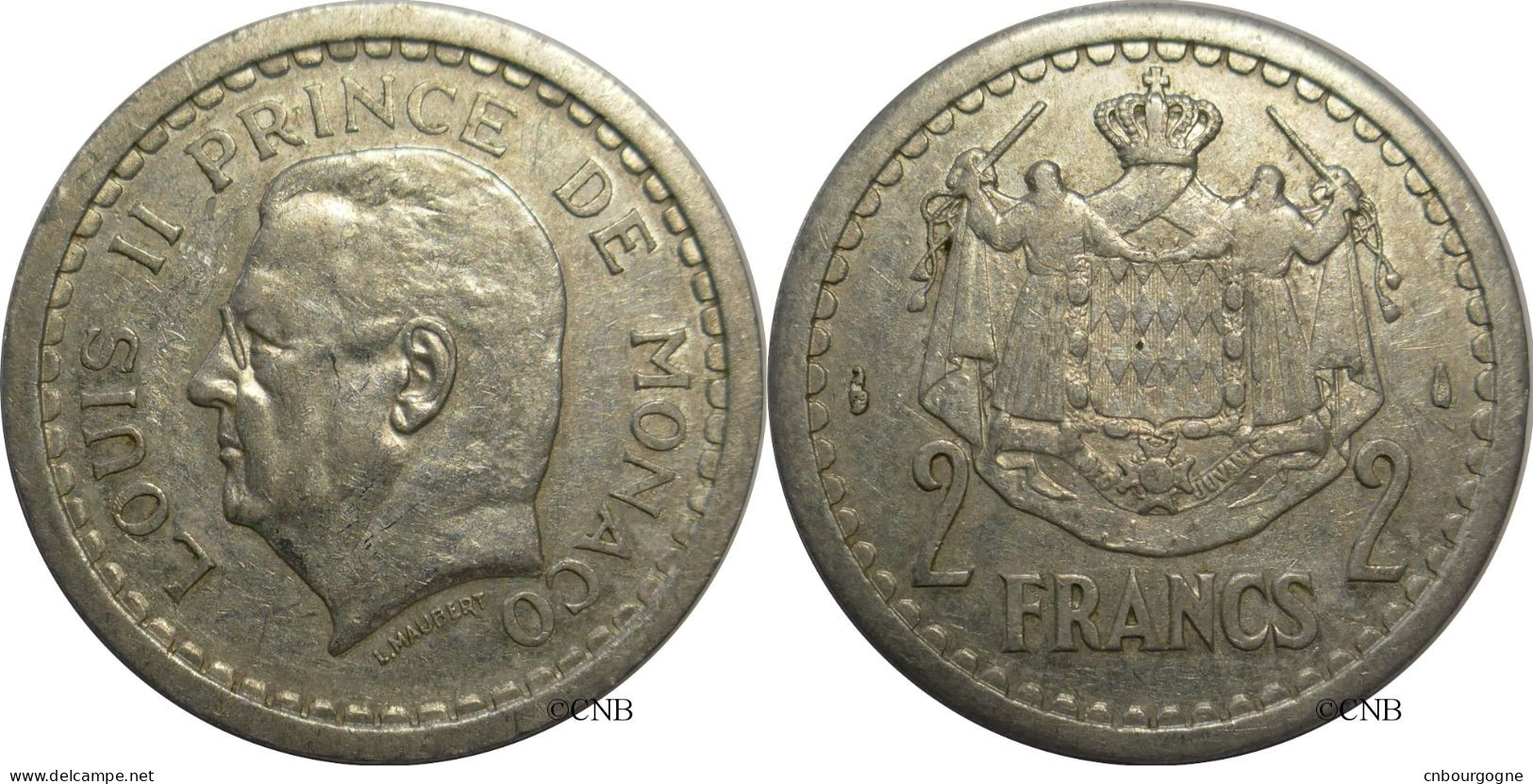 Monaco - Principauté - Louis II - 2 Francs ND (1943) - TTB/XF45 - Mon6737 - 1922-1949 Luigi II