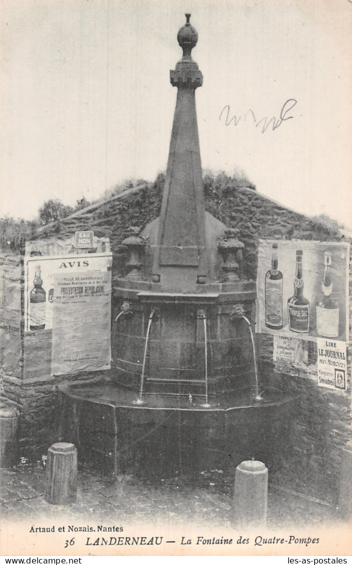 29 LANDERNEAU FONTAINE DES QUATRE POMPES - Landerneau