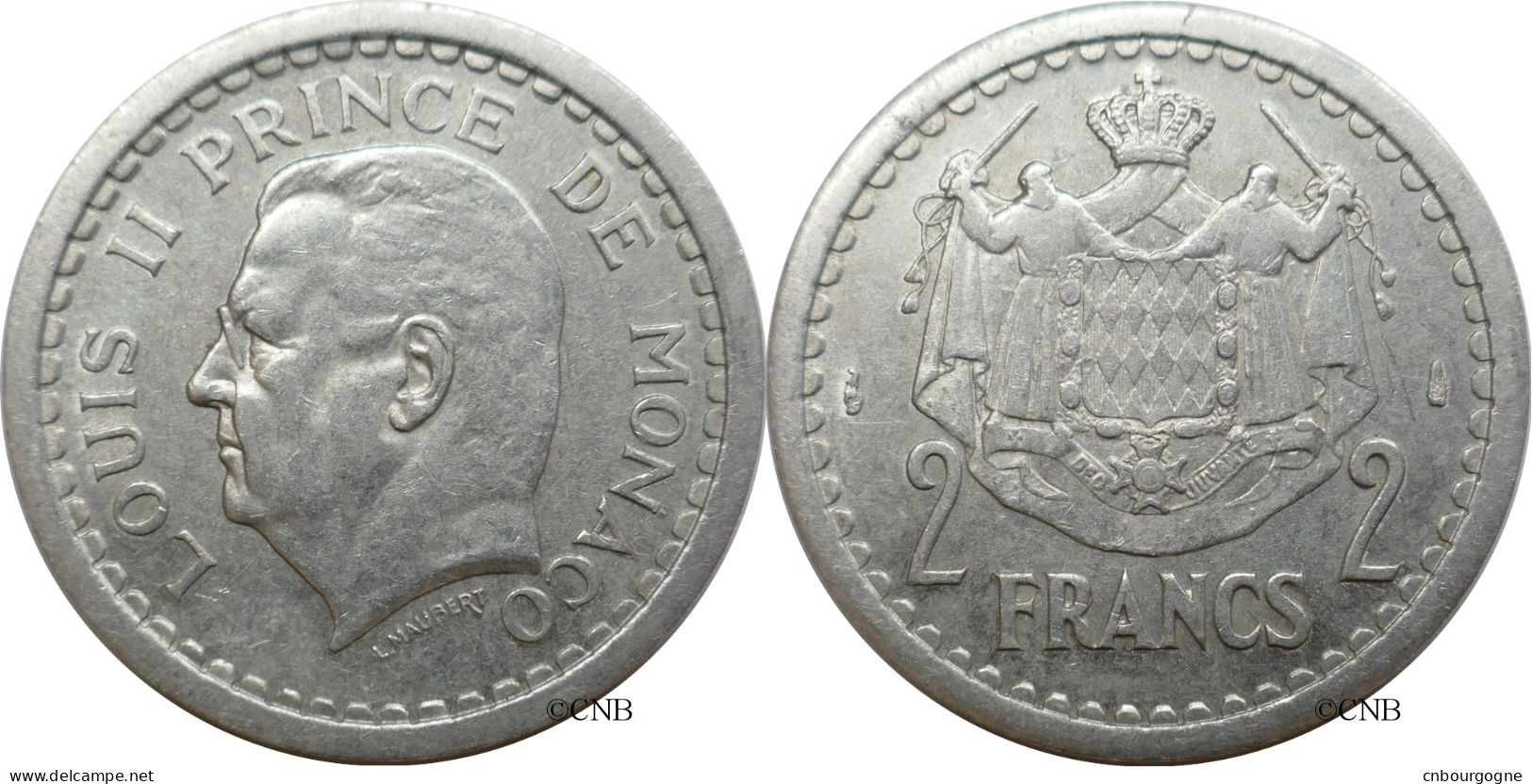 Monaco - Principauté - Louis II - 2 Francs ND (1943) - TTB+/AU50 - Mon6539 - 1922-1949 Luigi II