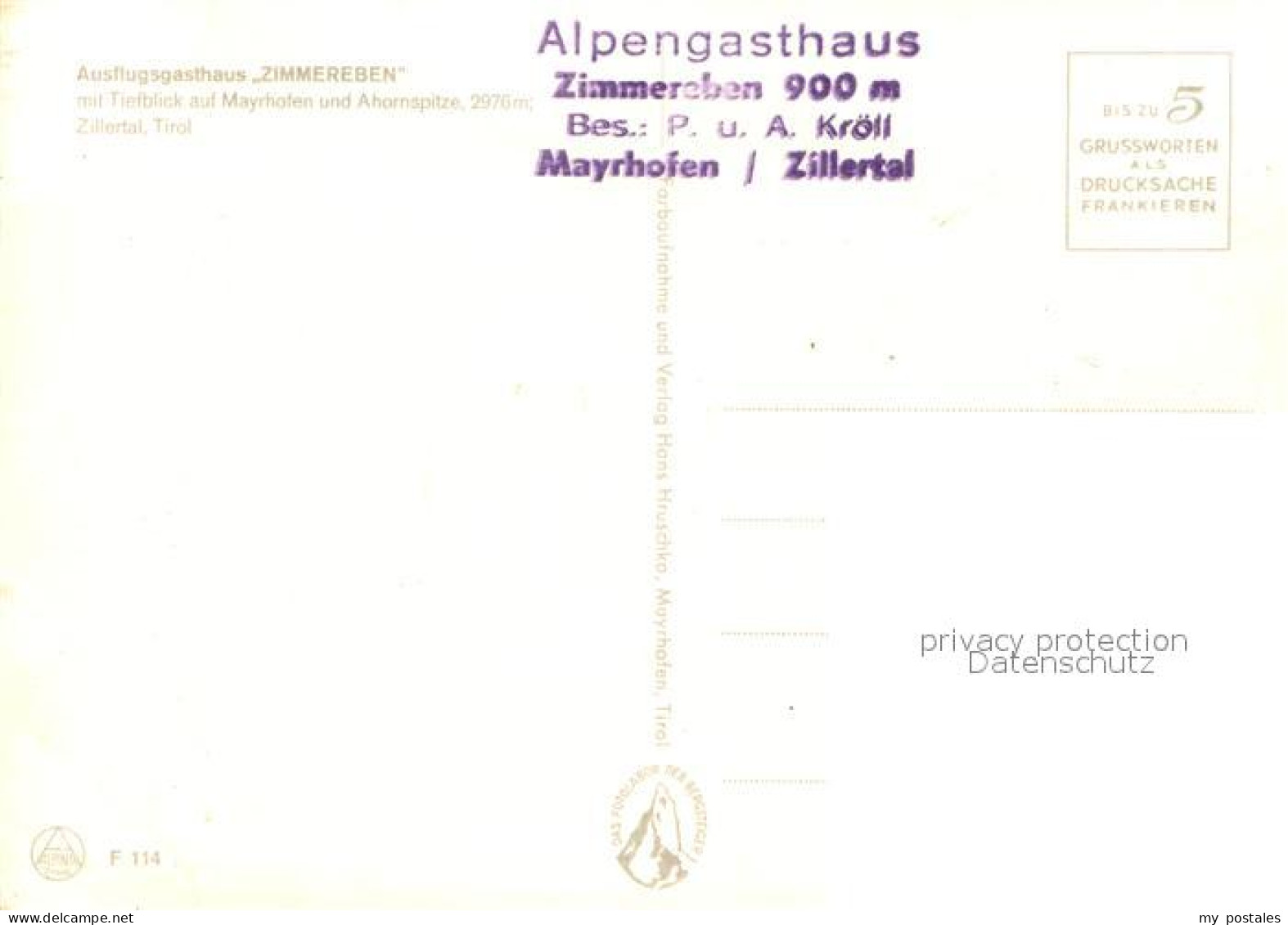 73741941 Mayrhofen Zillertal Alpengasthaus Zimmereben Panorama Mit Ahornspitze M - Other & Unclassified