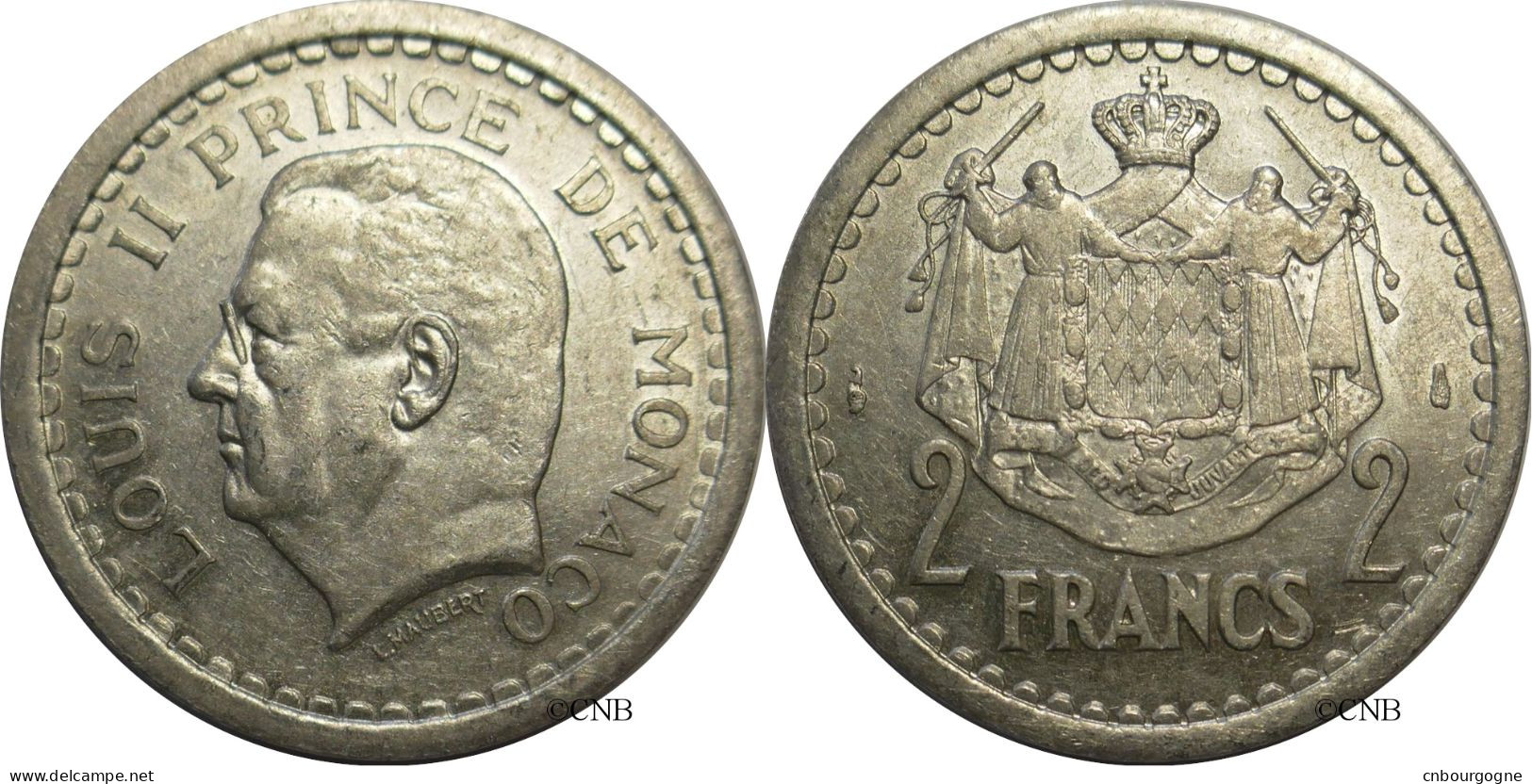 Monaco - Principauté - Louis II - 2 Francs ND (1943) - TTB+/AU50 - Mon6739 - 1922-1949 Luigi II