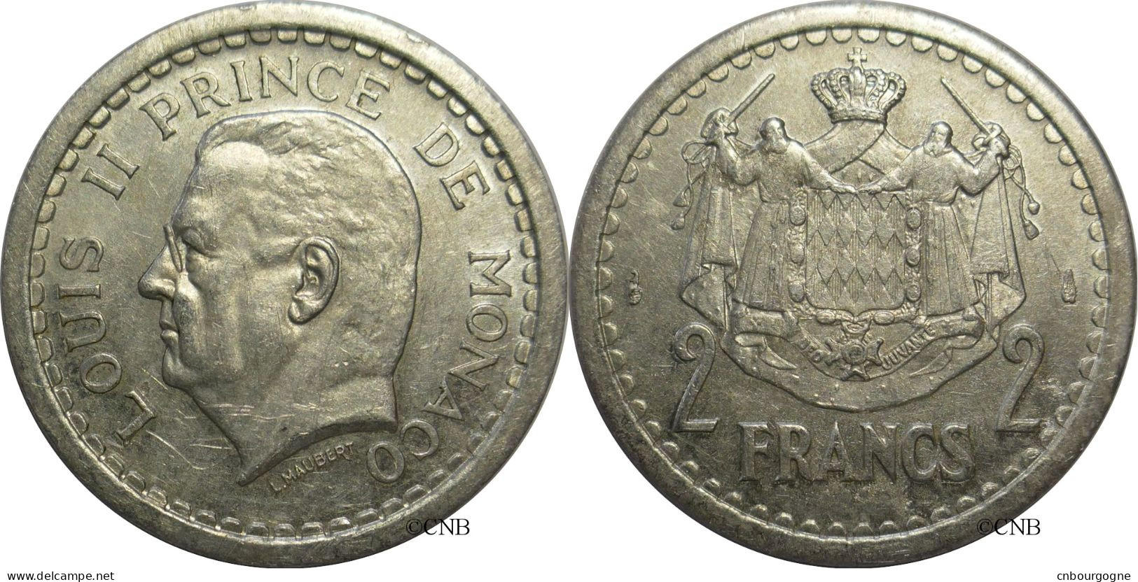 Monaco - Principauté - Louis II - 2 Francs ND (1943) - TTB+/AU50 - Mon6740 - 1922-1949 Luigi II