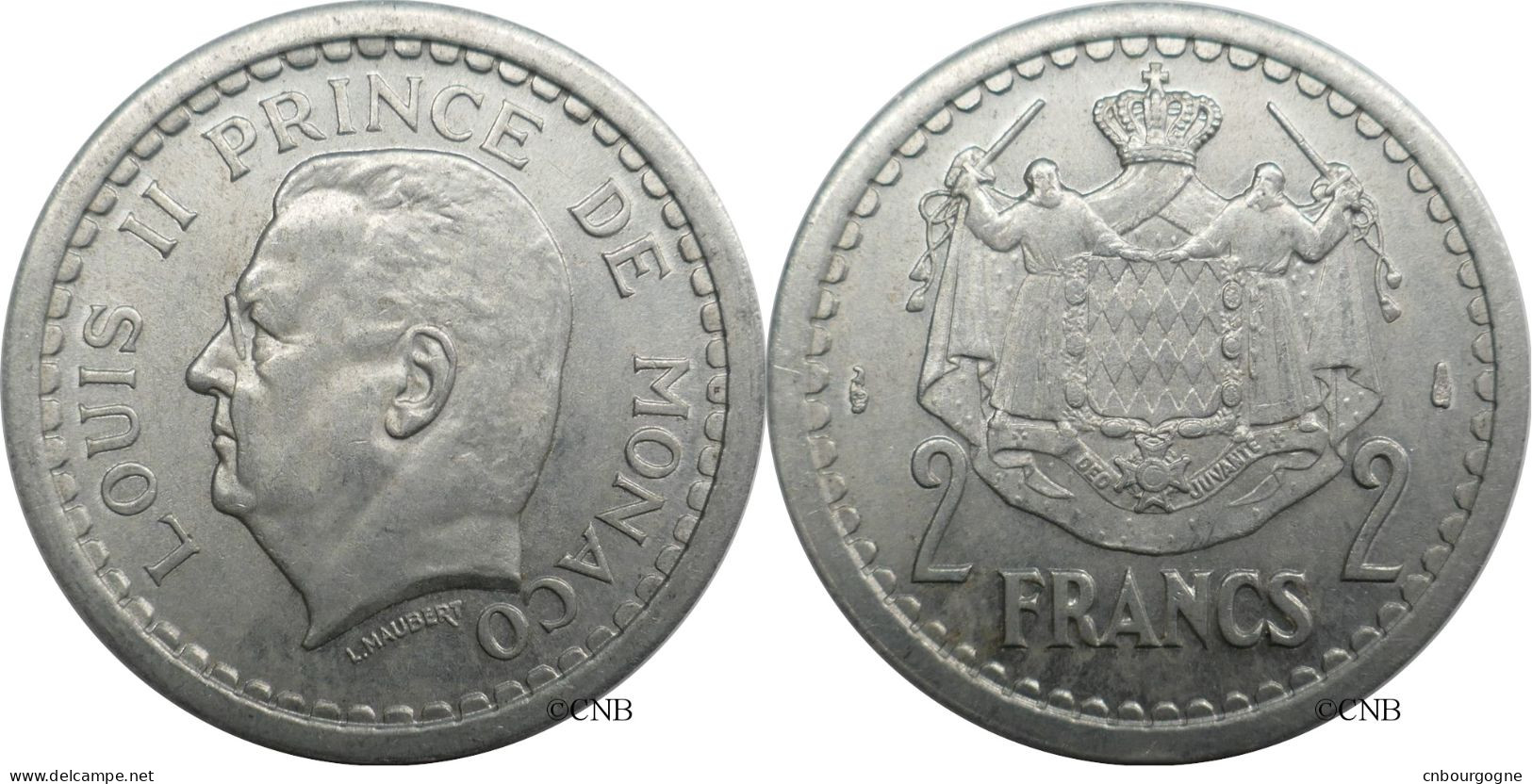 Monaco - Principauté - Louis II - 2 Francs ND (1943) - SUP/AU58 - Mon6543 - 1922-1949 Louis II