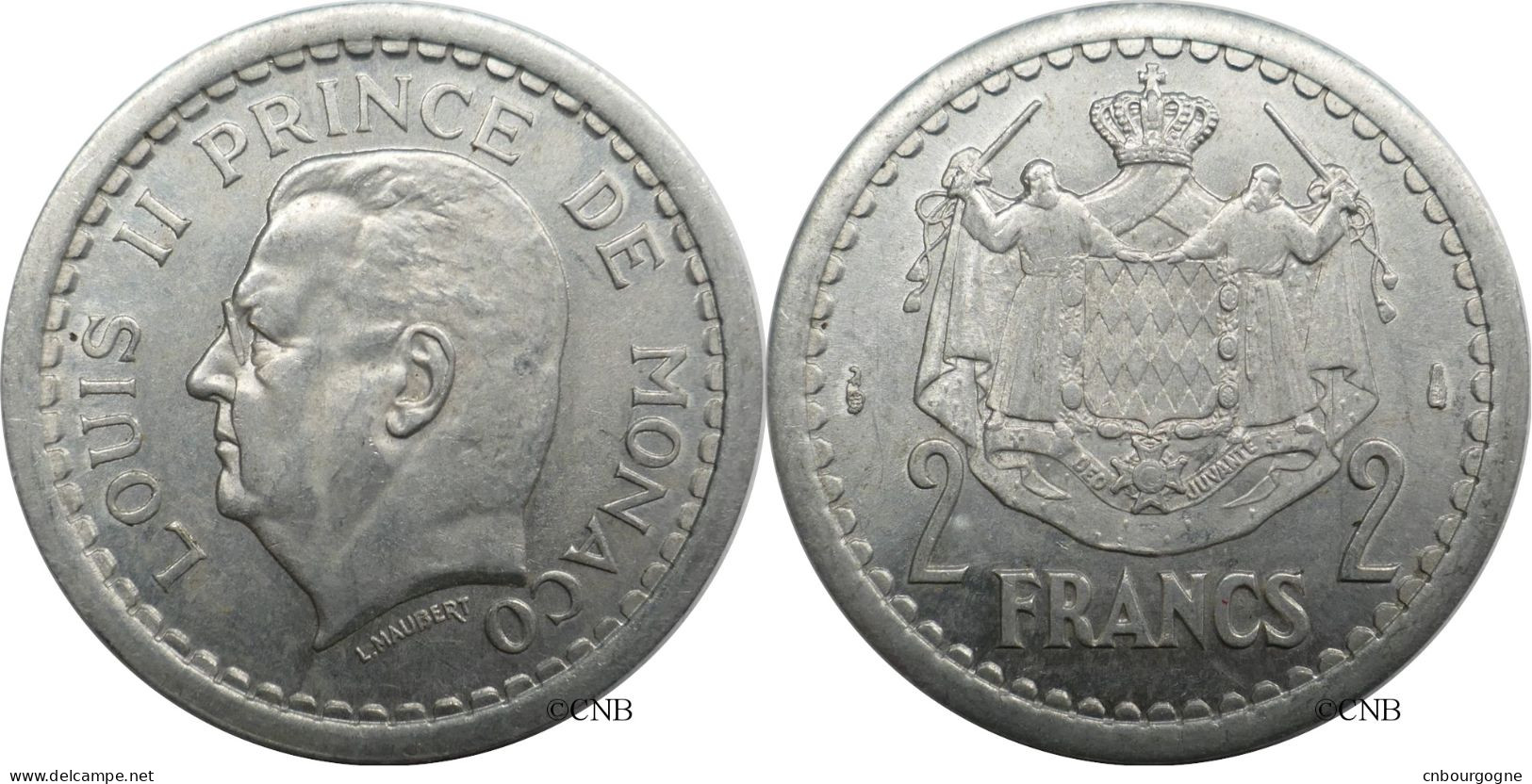 Monaco - Principauté - Louis II - 2 Francs ND (1943) - SUP/AU58 - Mon6544 - 1922-1949 Luigi II