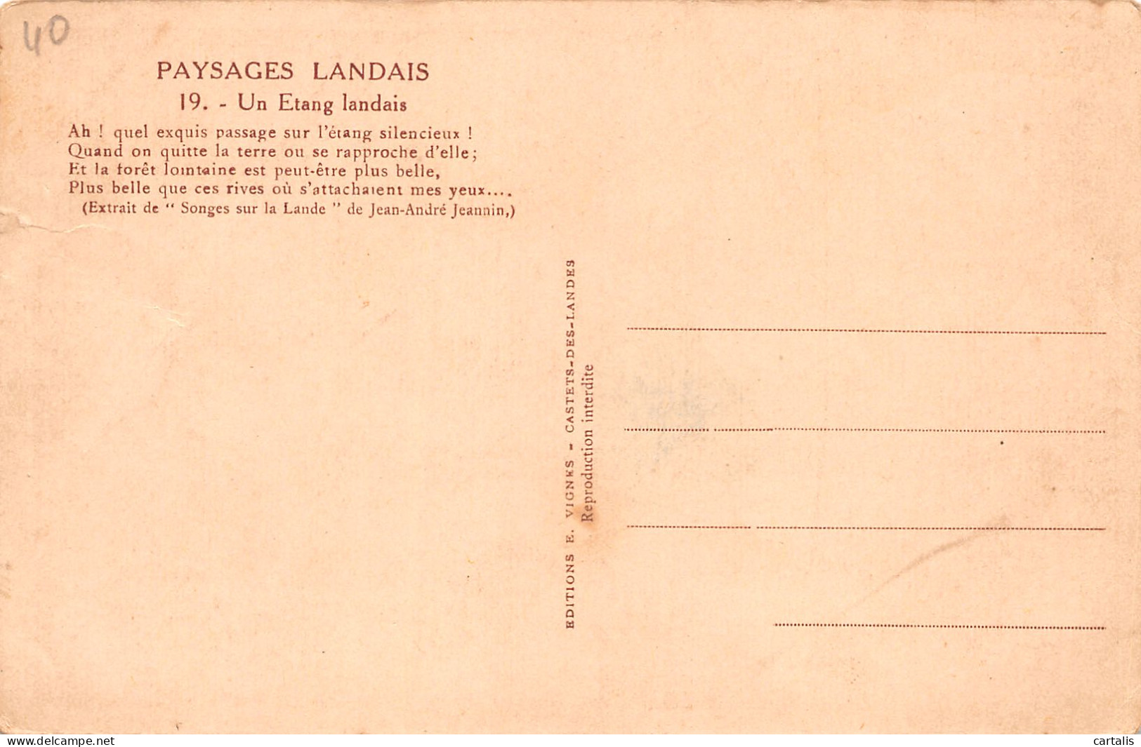 40-LES LANDES ETANG-N°3786-B/0139 - Altri & Non Classificati