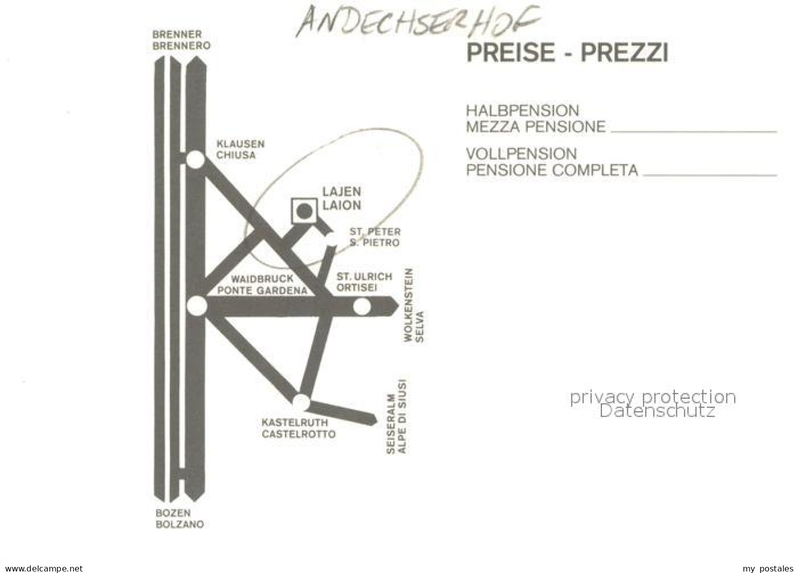 73741831 Lajen Suedtirol Hoel Andechserhof  - Autres & Non Classés