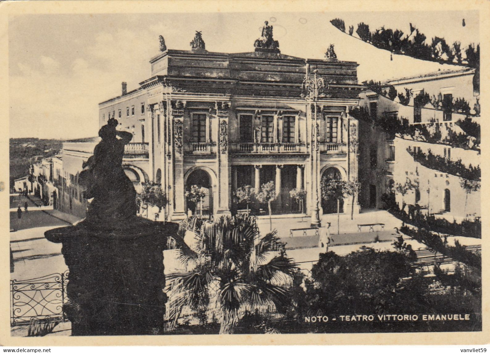 NOTO-SIRACUSA-TEATRI VITTORIO EMANUELE-CARTOLINA VERA FOTOGRAFIA NON  VIAGGIATA 1940-1950 - Siracusa