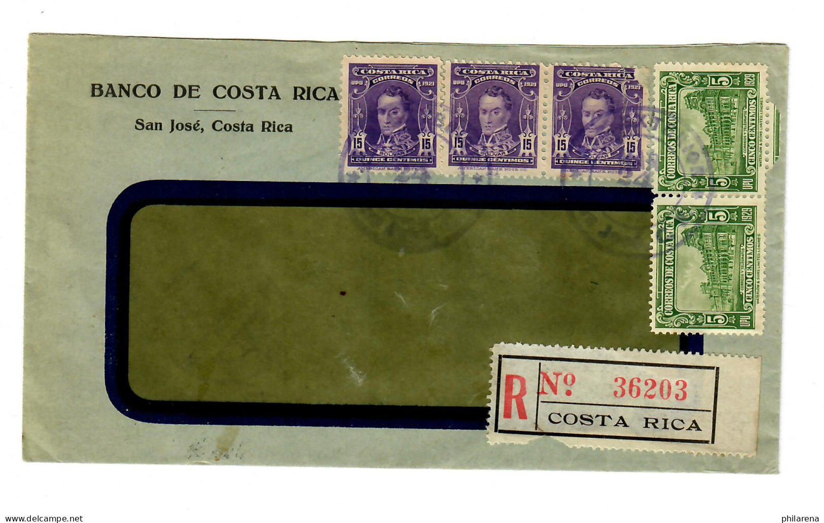 Registered San José To Brugg/CH, 1934 - Costa Rica