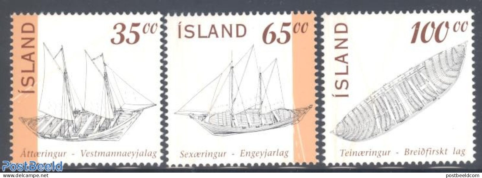 Iceland 1997 Stamp Day 3v, Mint NH, Transport - Stamp Day - Ships And Boats - Nuevos