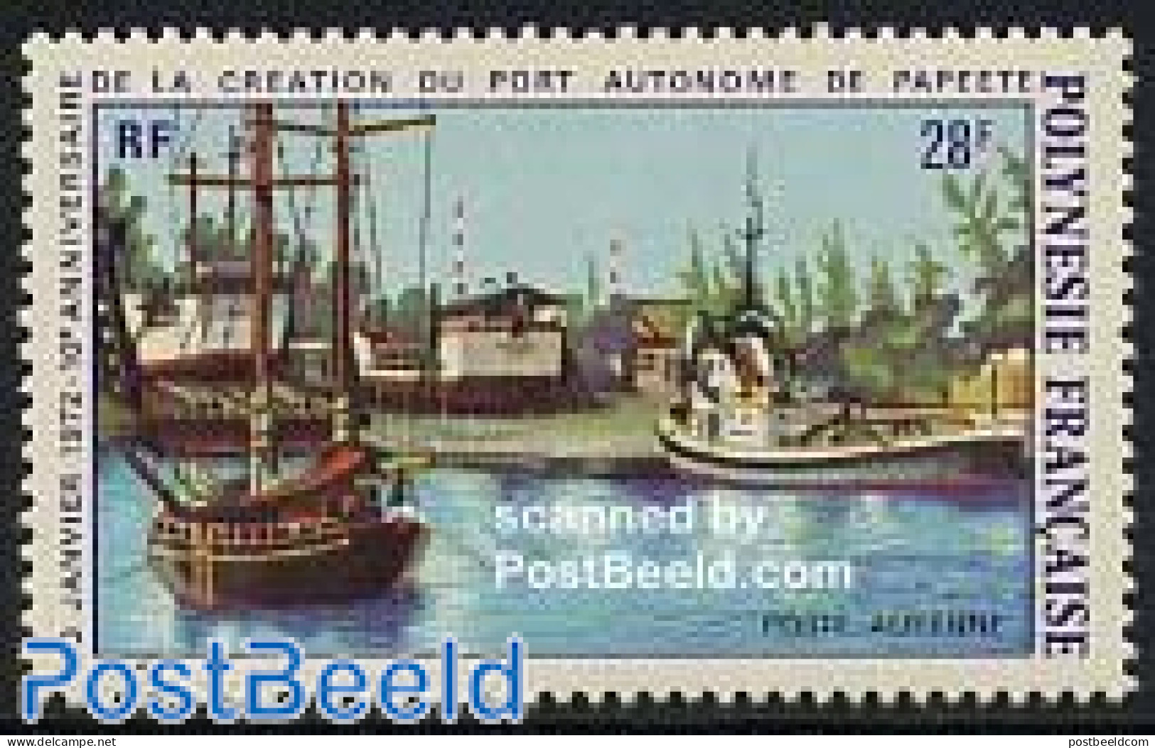 French Polynesia 1972 Papeete Harbour 1v, Mint NH, Transport - Ships And Boats - Ongebruikt