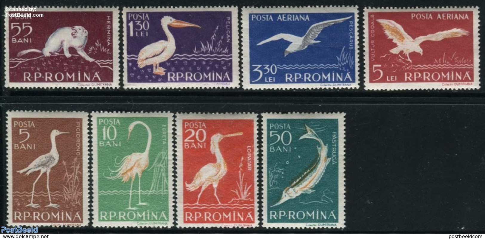 Romania 1957 Animals 8v, Mint NH, Nature - Animals (others & Mixed) - Birds - Fish - Nuovi