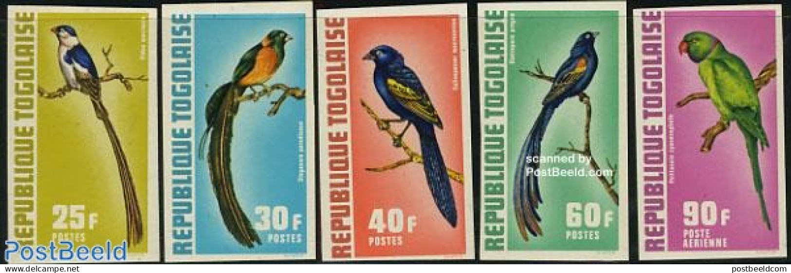 Togo 1972 Birds 5v Imperforated, Mint NH, Nature - Birds - Togo (1960-...)