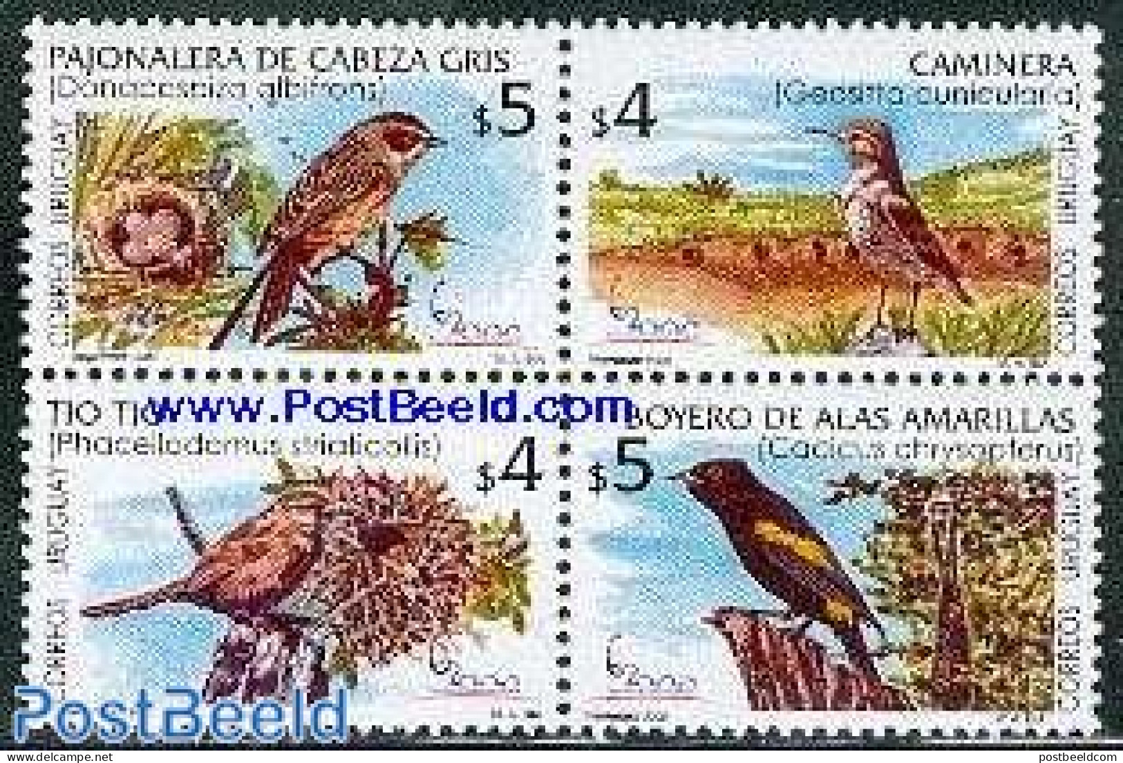 Uruguay 2000 Espana, Birds 4v [+], Mint NH, Nature - Birds - Uruguay