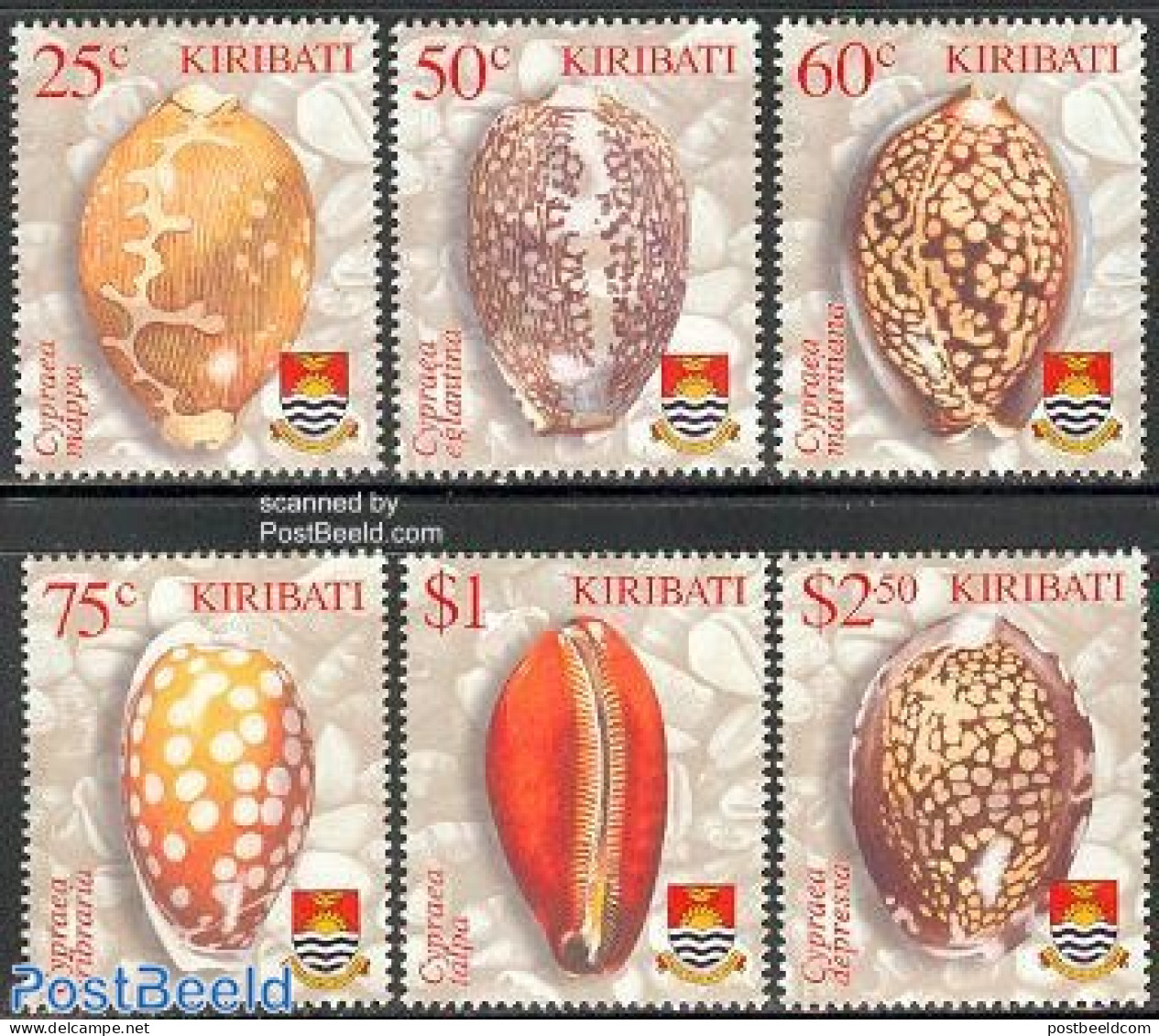 Kiribati 2003 Shells 6v, Mint NH, Nature - Shells & Crustaceans - Mundo Aquatico