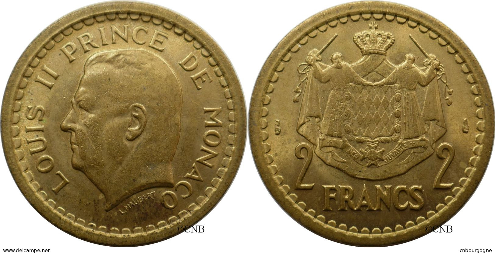 Monaco - Principauté - Louis II - 2 Francs ND (1945) - SUP+/MS62 - Mon5628 - 1922-1949 Louis II.