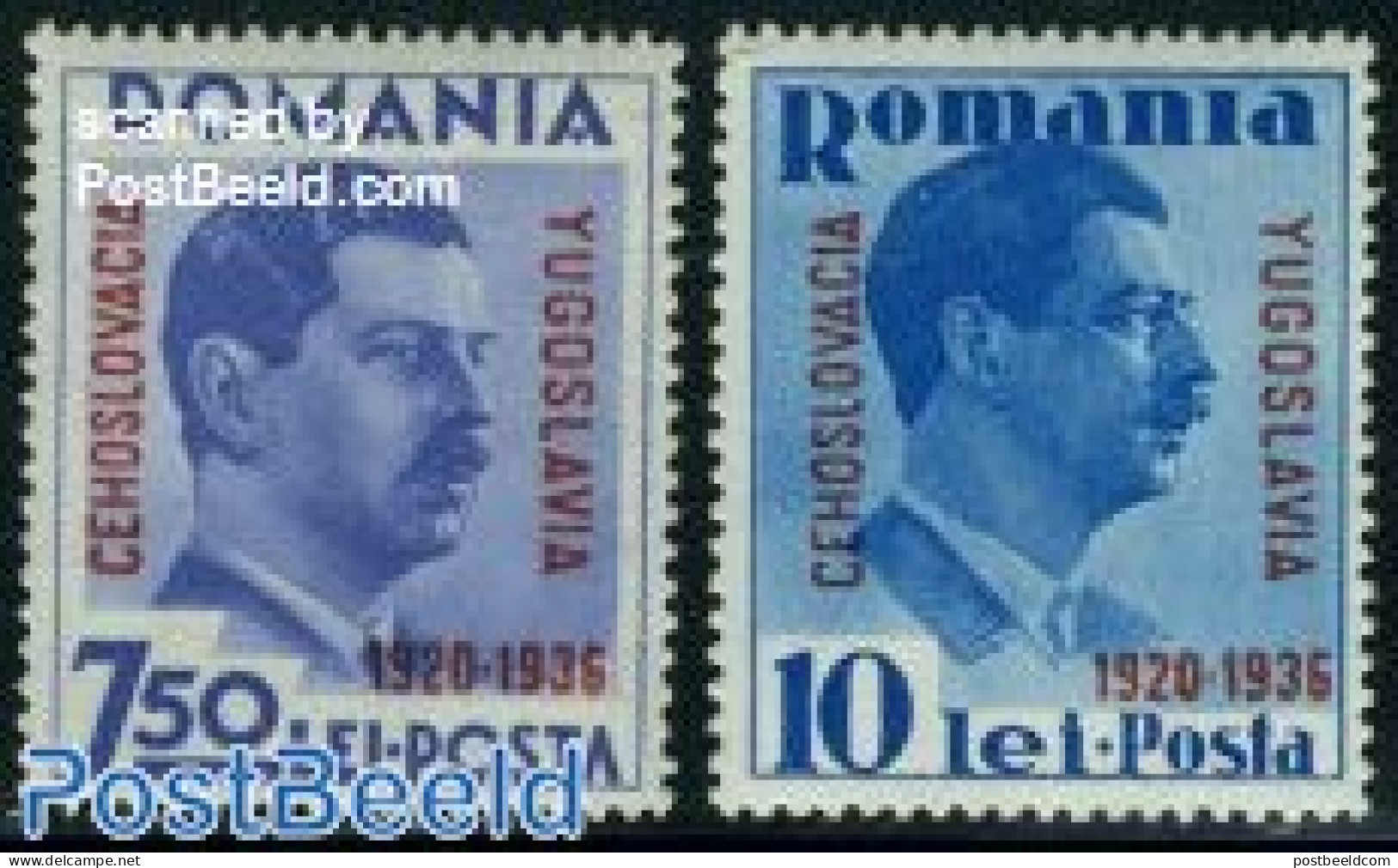 Romania 1936 Small Entente 2v, Unused (hinged), History - Europa Hang-on Issues - Ungebraucht