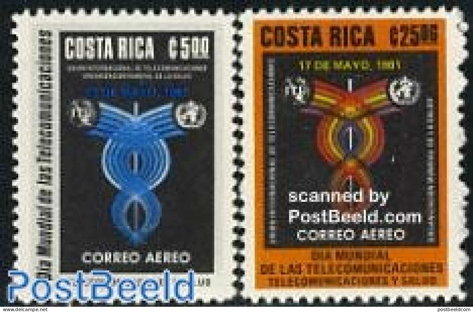 Costa Rica 1981 World Telecom Day 2v, Mint NH, Science - Various - Telecommunication - I.T.U. - Joint Issues - Telecom