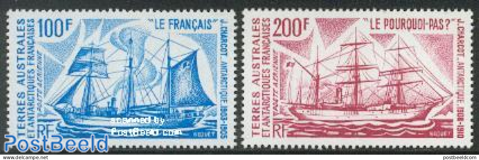 French Antarctic Territory 1974 Ships 2v, Mint NH, Transport - Ships And Boats - Nuevos