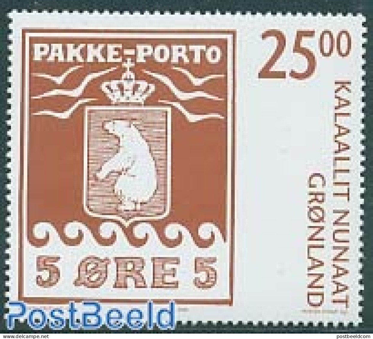 Greenland 2006 Pakke Porto 1v, Mint NH, History - Nature - Coat Of Arms - Bears - Stamps On Stamps - Nuevos