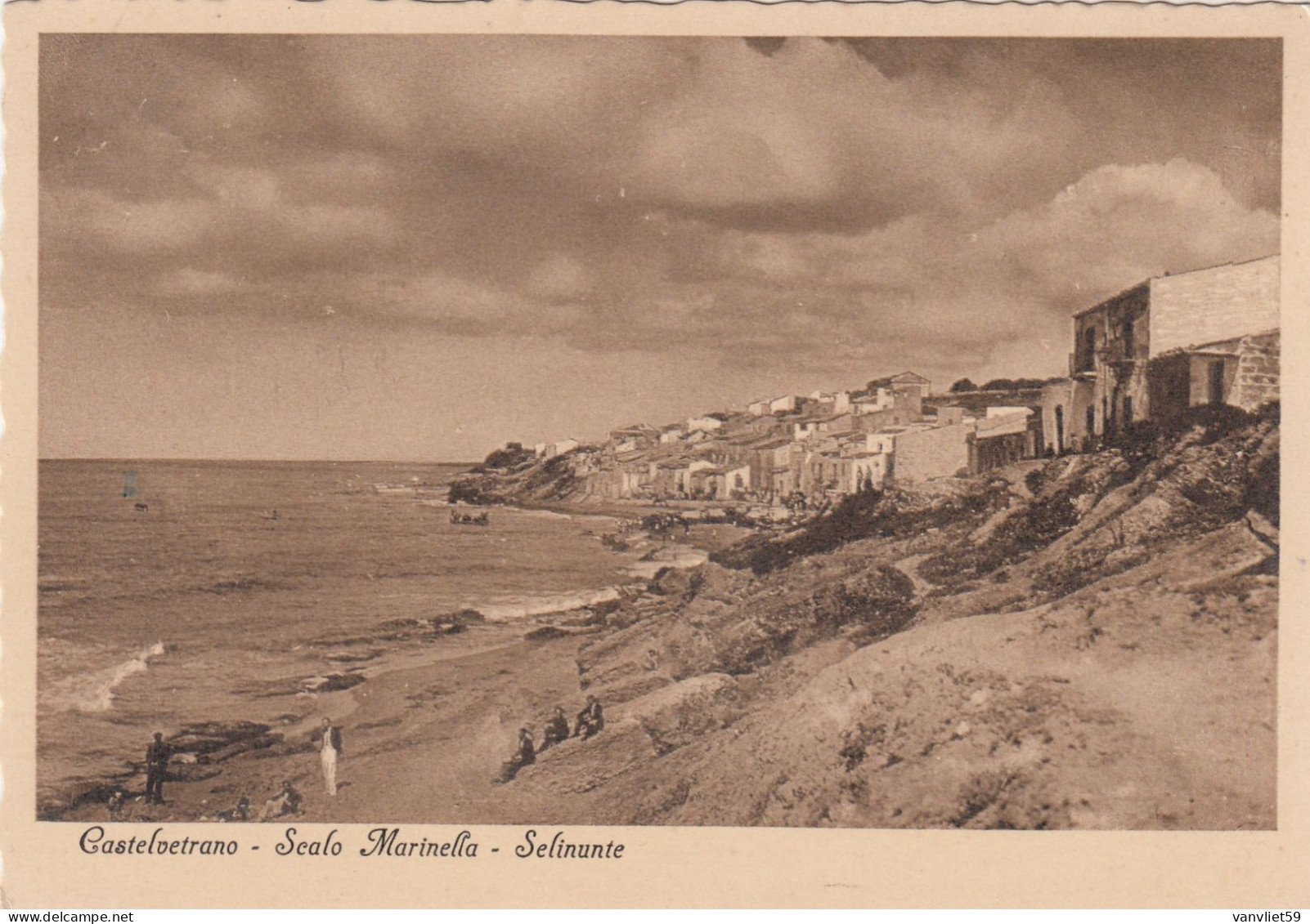 CASTELVETRANO-TRAPANI-SCALO MARINELLA-SELIUNITE-CARTOLINA VERA FOTOGRAFIA NON  VIAGGIATA 1940-1950 - Trapani