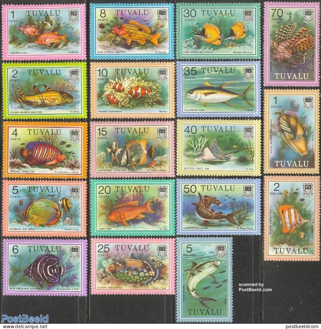 Tuvalu 1979 Definitives, Fish 18v, Mint NH, Nature - Fish - Pesci