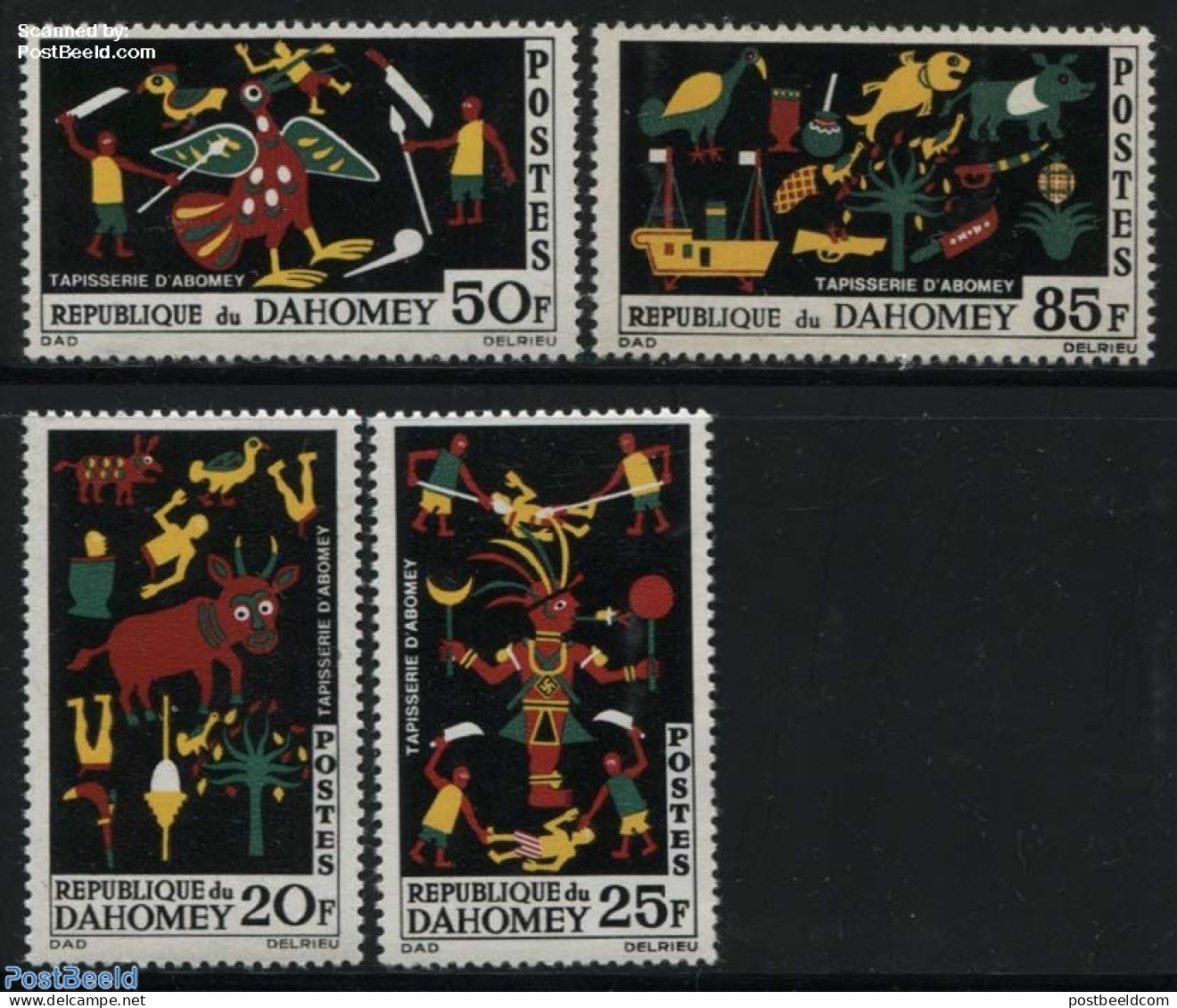 Dahomey 1965 Carpet Art 4v, Mint NH, Various - Textiles - Textil