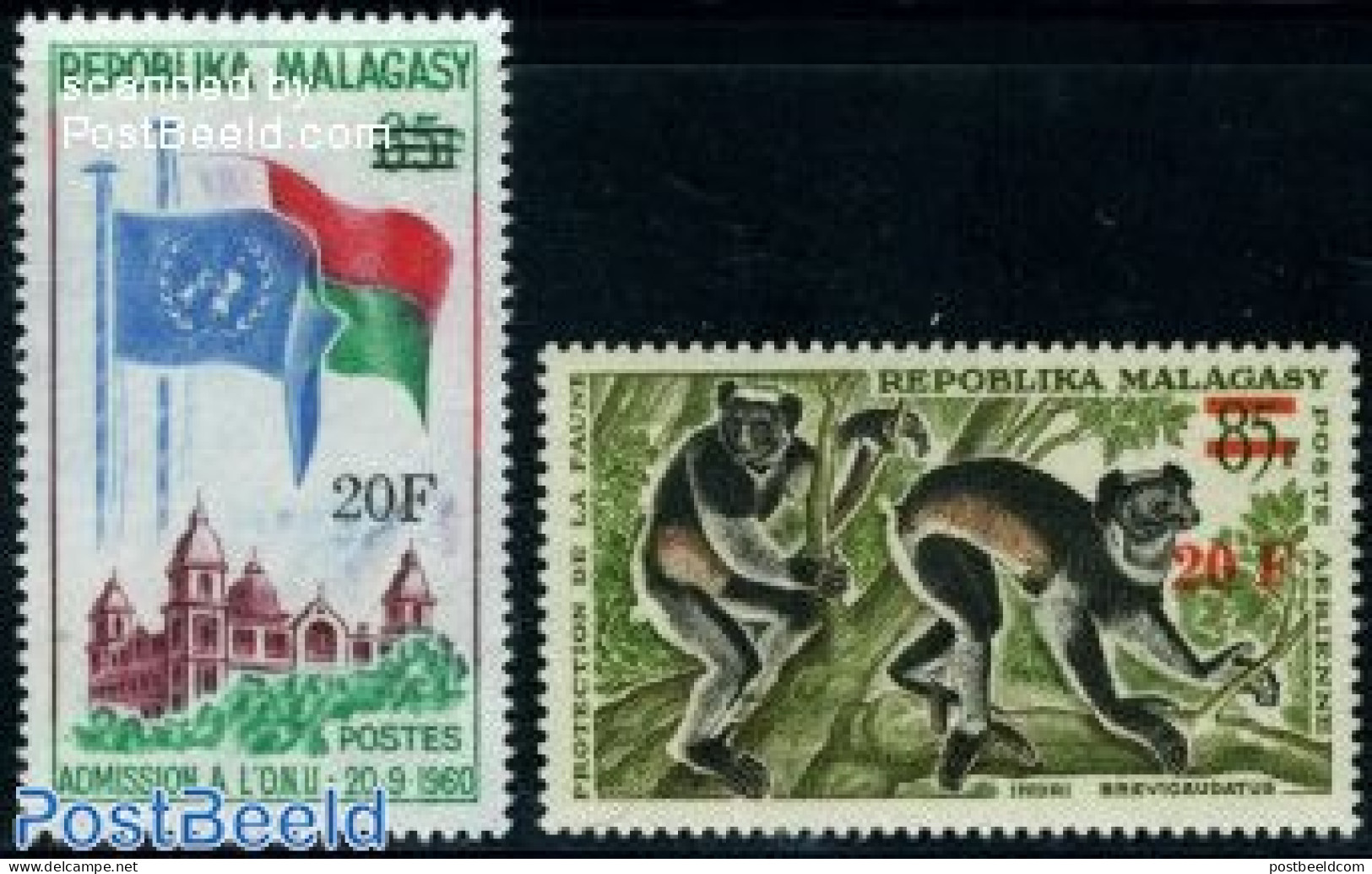 Madagascar 1968 Overprints 2v, Mint NH, History - Nature - Animals (others & Mixed) - Sonstige & Ohne Zuordnung