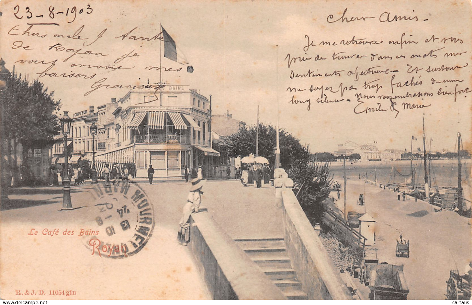 17-LE CAFE DES BAINS ROYAN-N°3787-H/0005 - Otros & Sin Clasificación