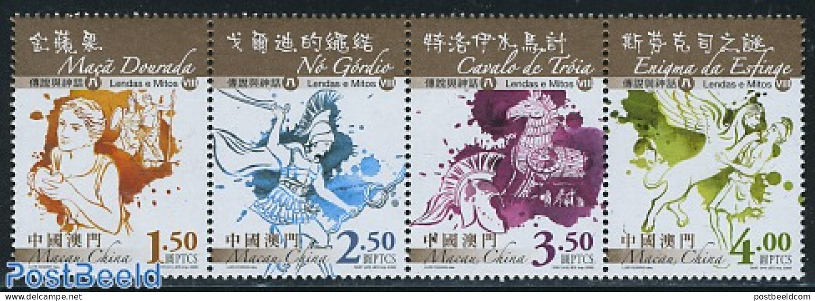 Macao 2008 Legends & Myths 4v [:::], Mint NH, Nature - Horses - Art - Fairytales - Ungebraucht