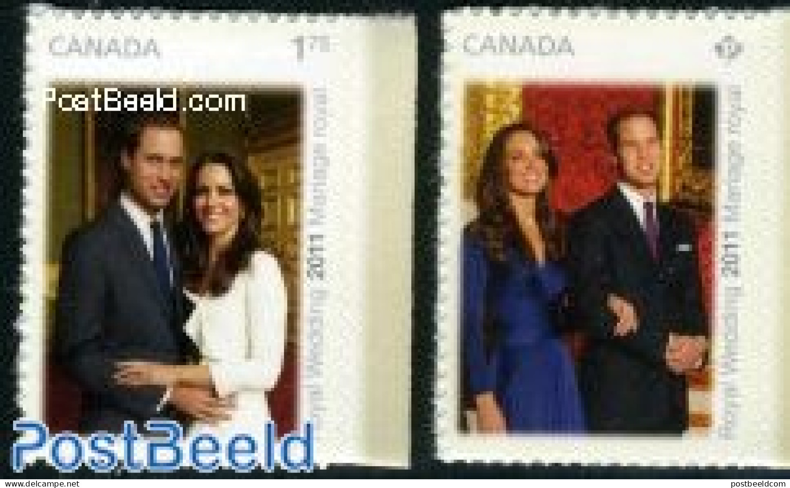 Canada 2011 William & Kate Wedding 2v S-a, Mint NH, History - Kings & Queens (Royalty) - Neufs