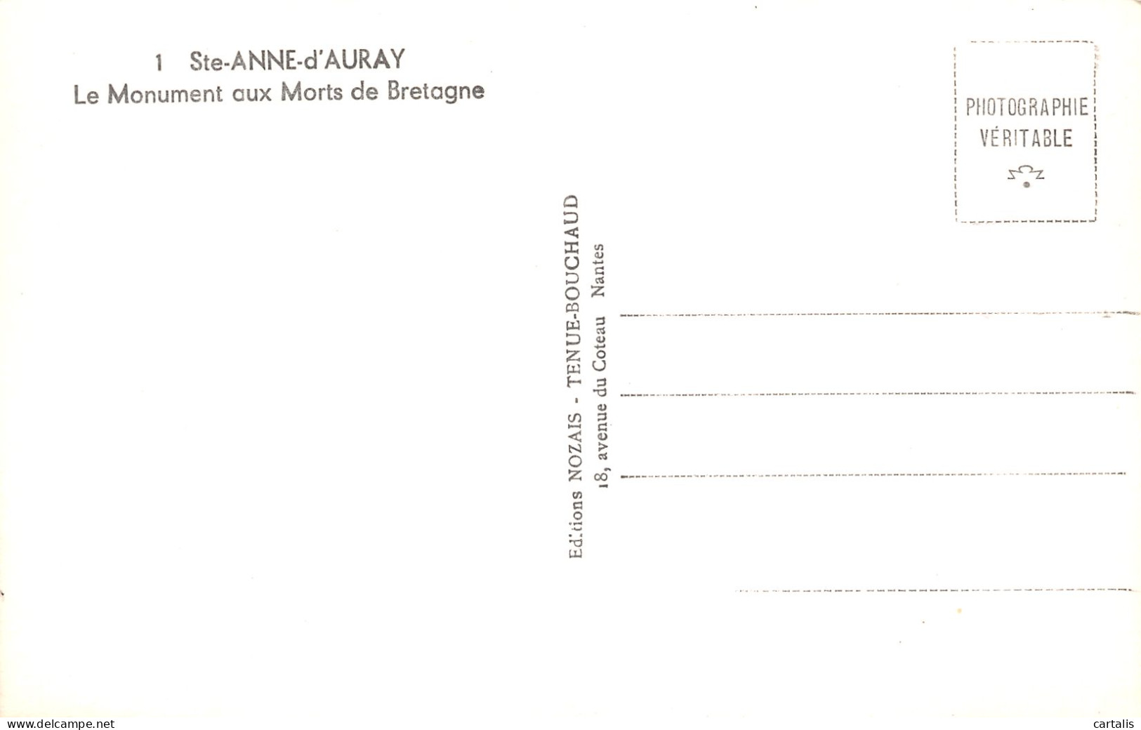 56-SAINTE ANNE D AURAY-N°3787-F/0227 - Sainte Anne D'Auray