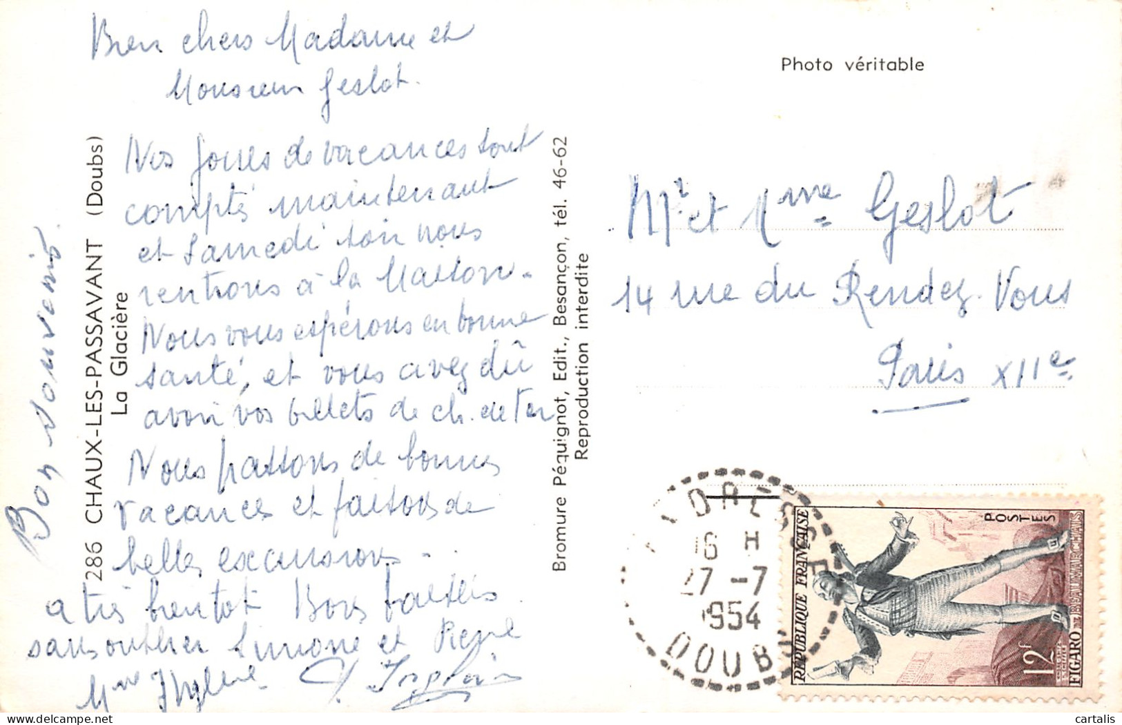 25-CHAUX LES PASSAVANT-N°3787-F/0209 - Other & Unclassified