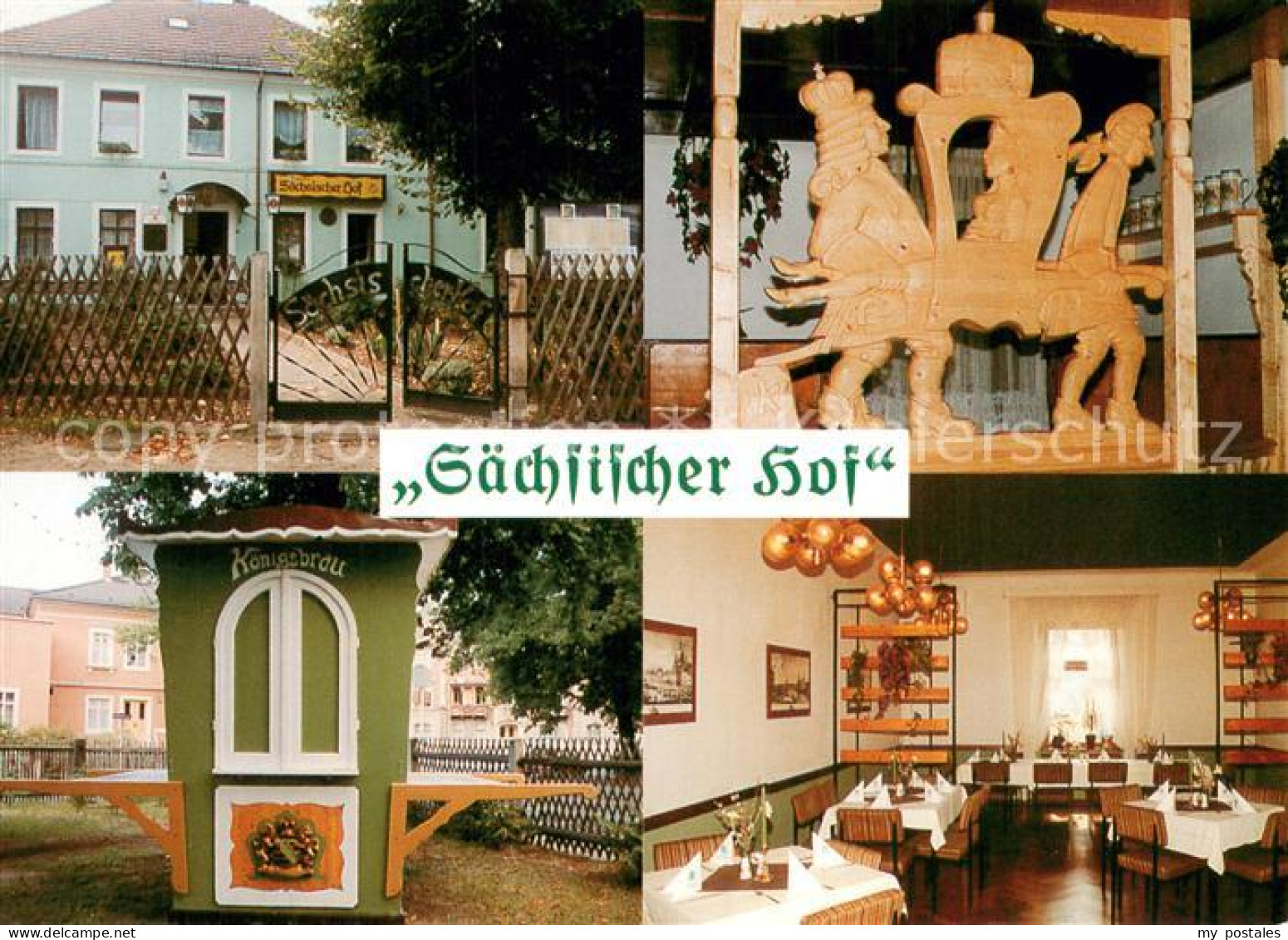 73741687 Dresden Gasthof Saechsischer Hof Gaststube Koenigsbraeu Schnitzerei Dre - Dresden