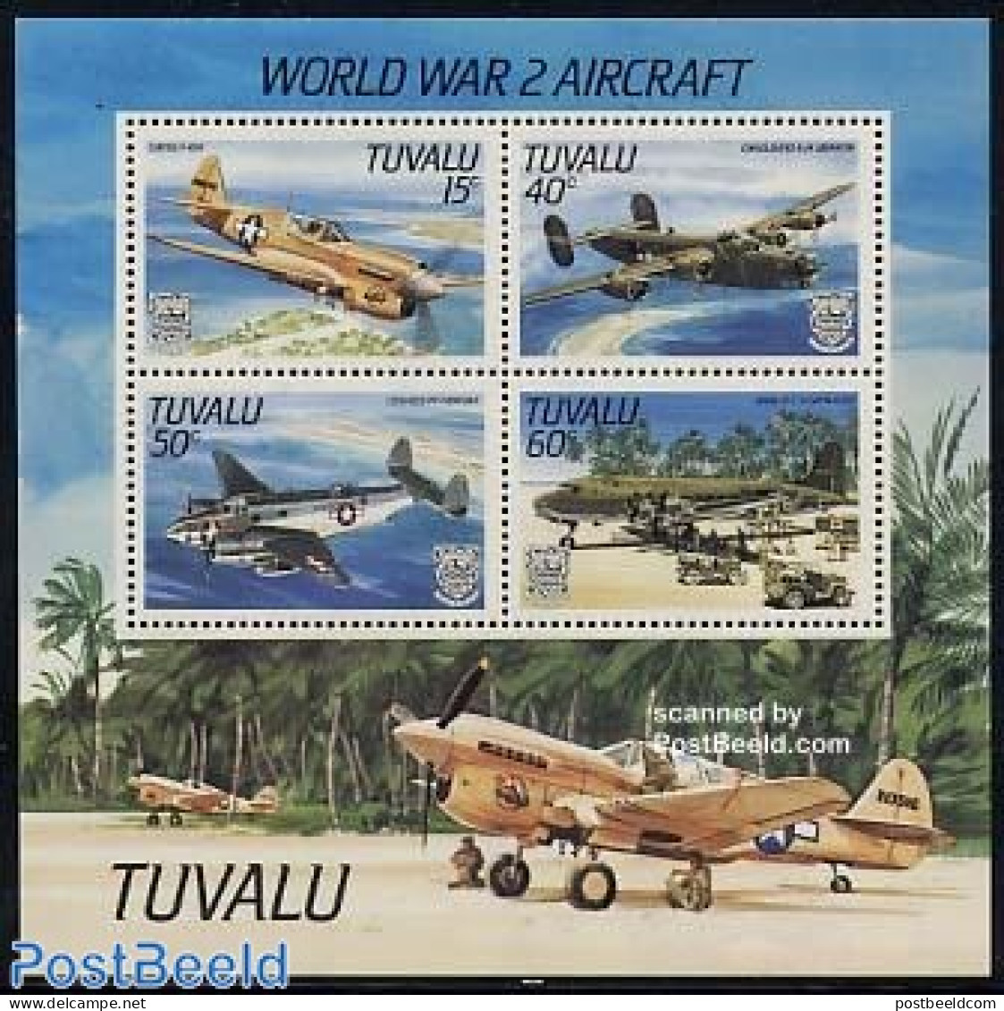 Tuvalu 1985 Aircraft S/s, Mint NH, Transport - Aircraft & Aviation - Flugzeuge