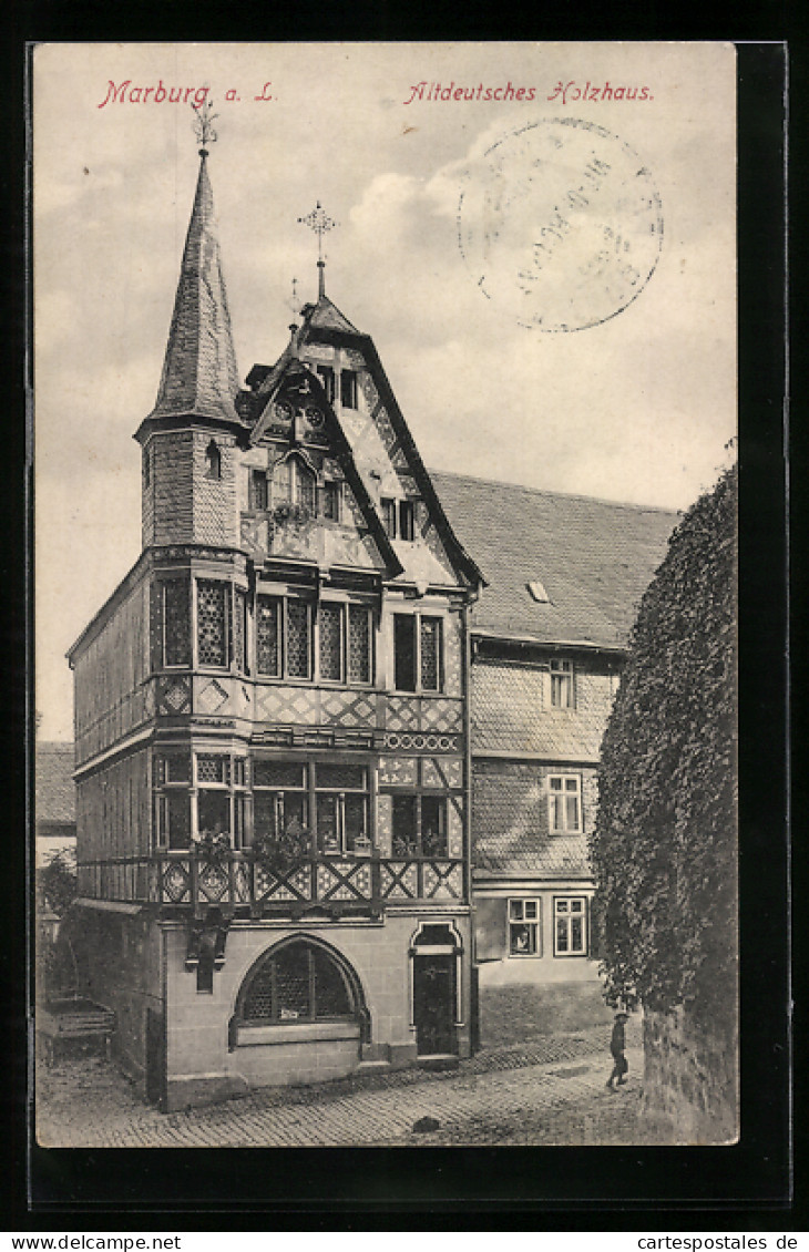 AK Marburg, Blick Auf Altdeutsches Holzhaus  - Marburg