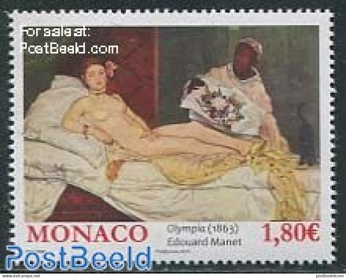 Monaco 2013 Edouard Manet 1v, Mint NH, Art - Modern Art (1850-present) - Nude Paintings - Paintings - Nuevos
