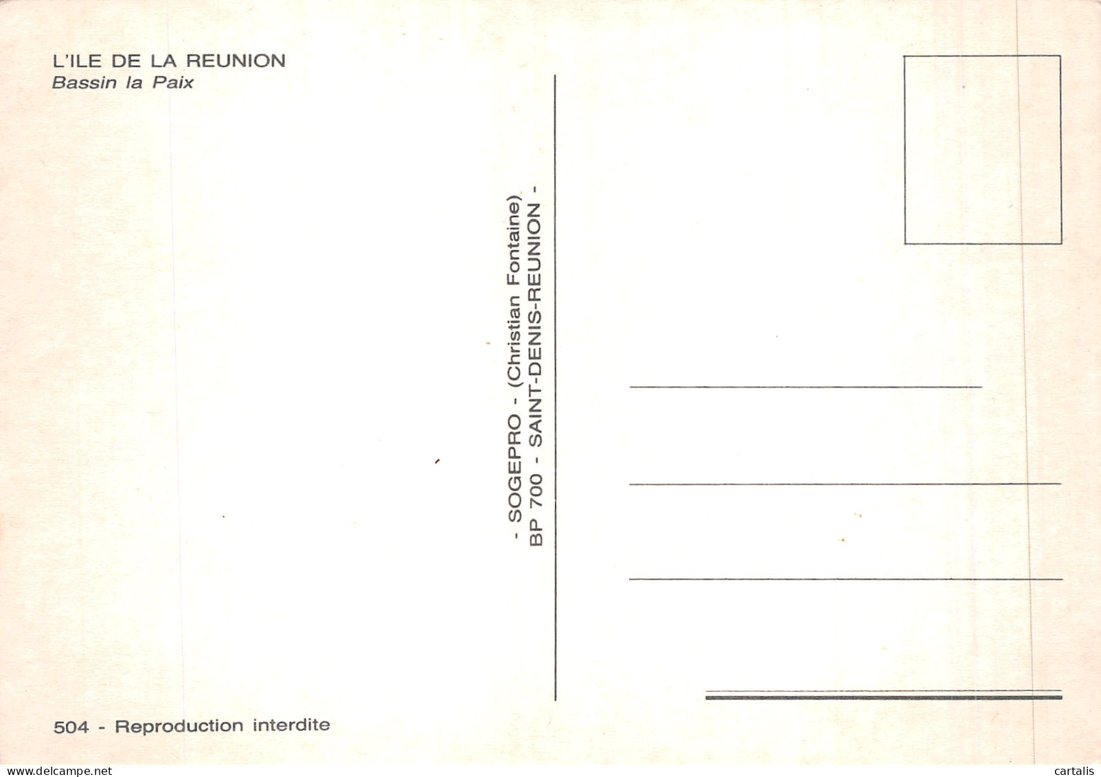 974-ILE DE LA REUNION BASSIN DE LA PAIX-N° 4421-A/0221 - Otros & Sin Clasificación