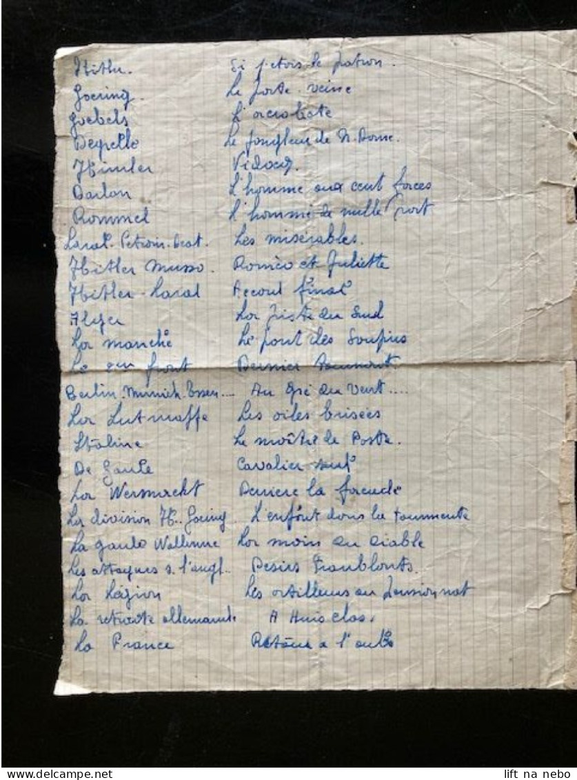 Tract Presse Clandestine Résistance Belge WWII WW2 Liste De Noms Et Sobriquet Associés 'Hitler: Si J'étais Le Patron... - Documentos