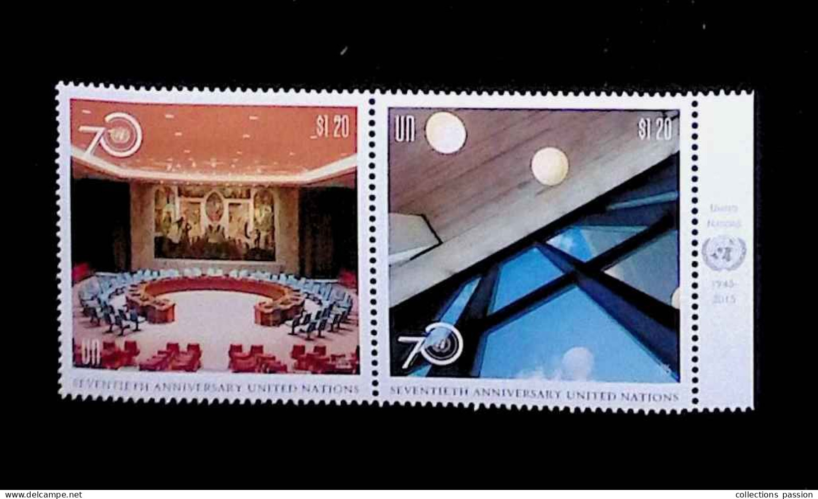 CL, Blocs & Feuillets, Block, United Nations, New York,  2015, DEVENTIETH ANNIVERSARY OF THE UNITED NATIONS - Unused Stamps