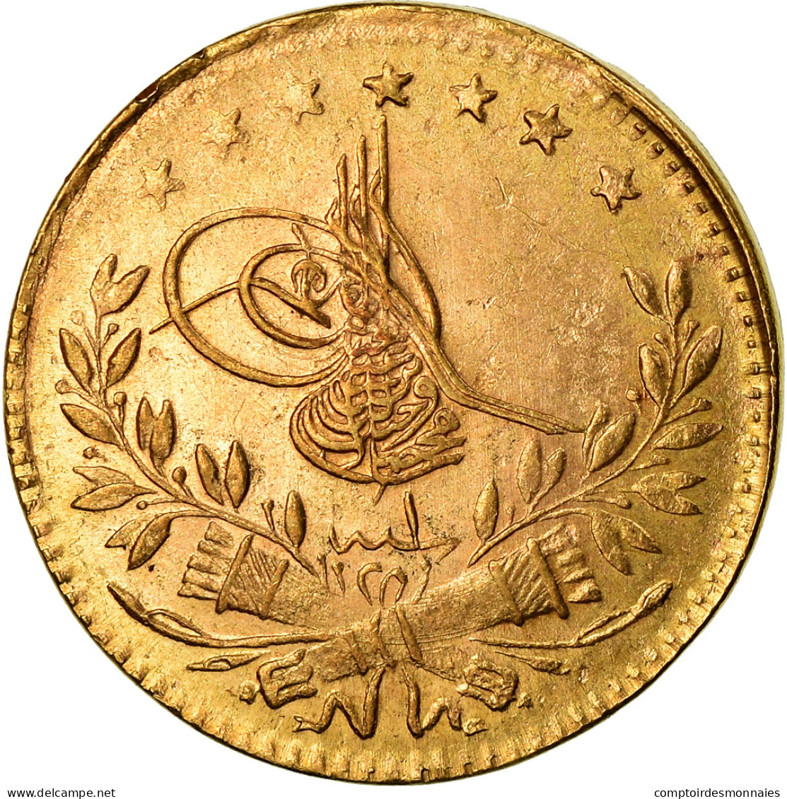 Monnaie, Turquie, Muhammad VI, 25 Kurush, 1917, Qustantiniyah, TTB, Or, KM:819 - Turquia
