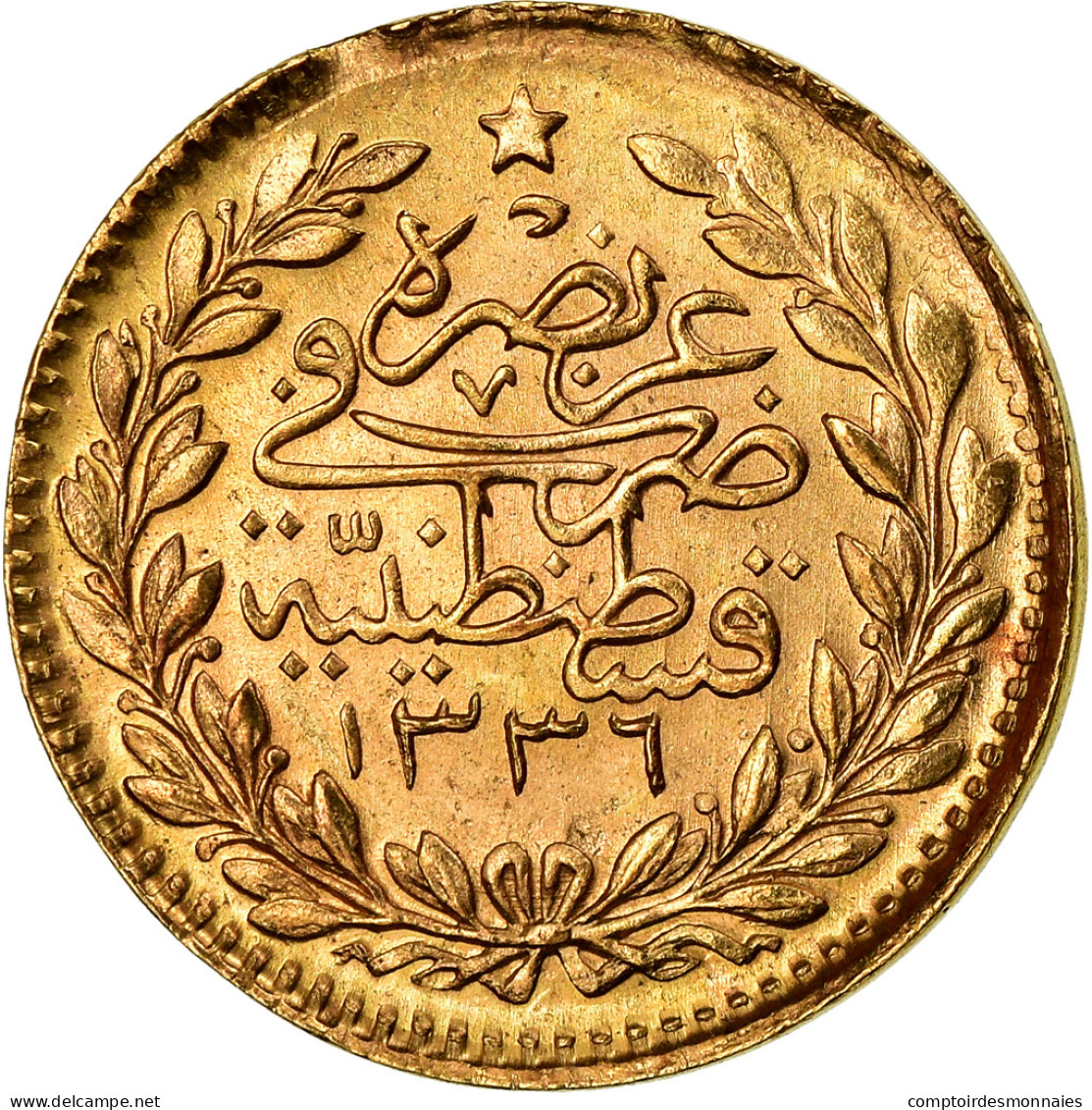 Monnaie, Turquie, Muhammad VI, 25 Kurush, 1917, Qustantiniyah, TTB, Or, KM:819 - Turkey