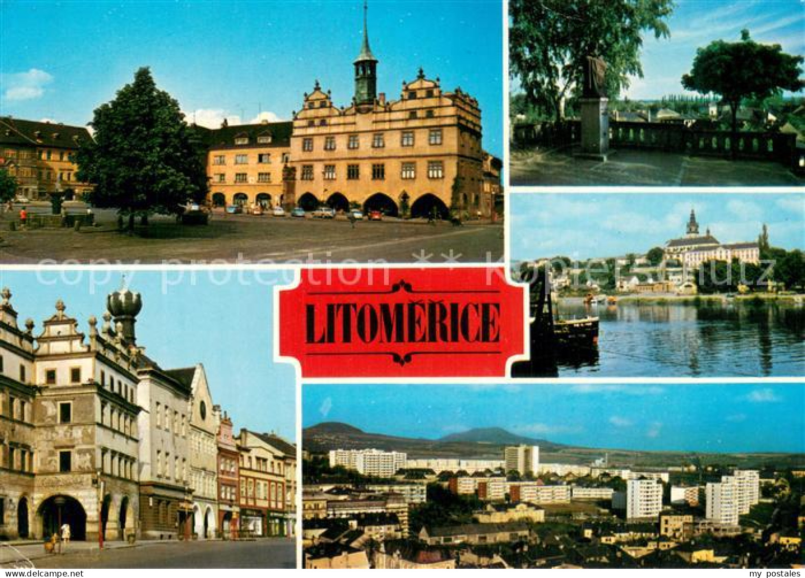 73741548 Litomerice Leitmeritz Nordboehmen Stadtansichten Rathaus Schloss Elbe D - Tschechische Republik