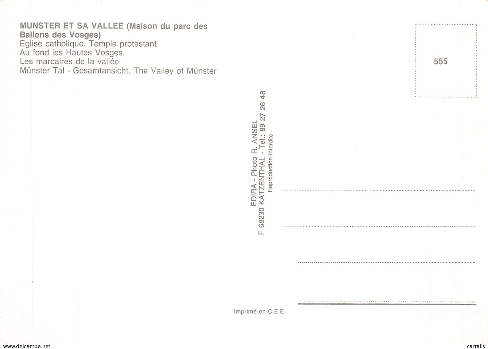 68-MUNSTER ET SA VALLEE-N° 4421-D/0361 - Munster