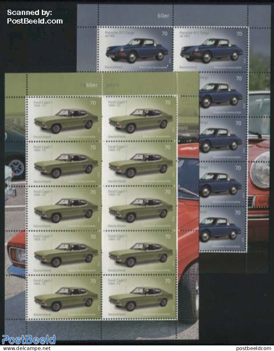 Germany, Federal Republic 2016 Classic Cars, Porsche 911 & Ford Capri 2 M/ss, Mint NH, Transport - Automobiles - Unused Stamps