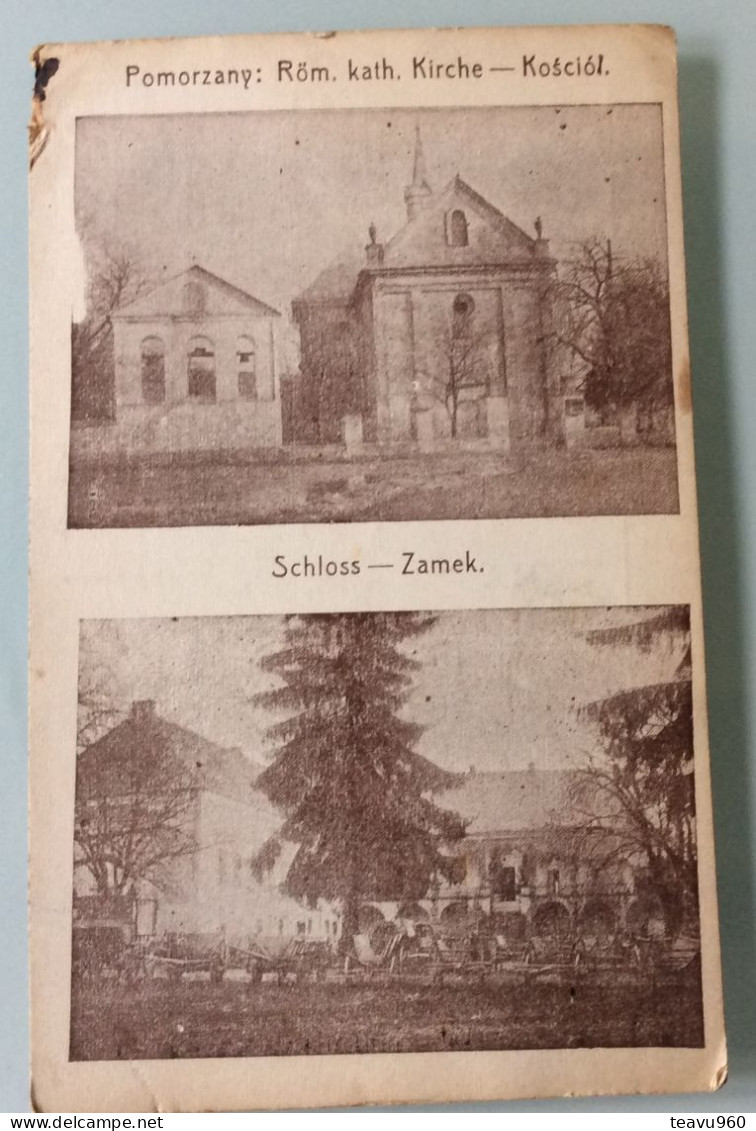 OLD POSTCARD POLAND POLSKA POMORZANY : Roman Catholic - KOSCIOL SCHLOSS - ZAMEK AK - Polen
