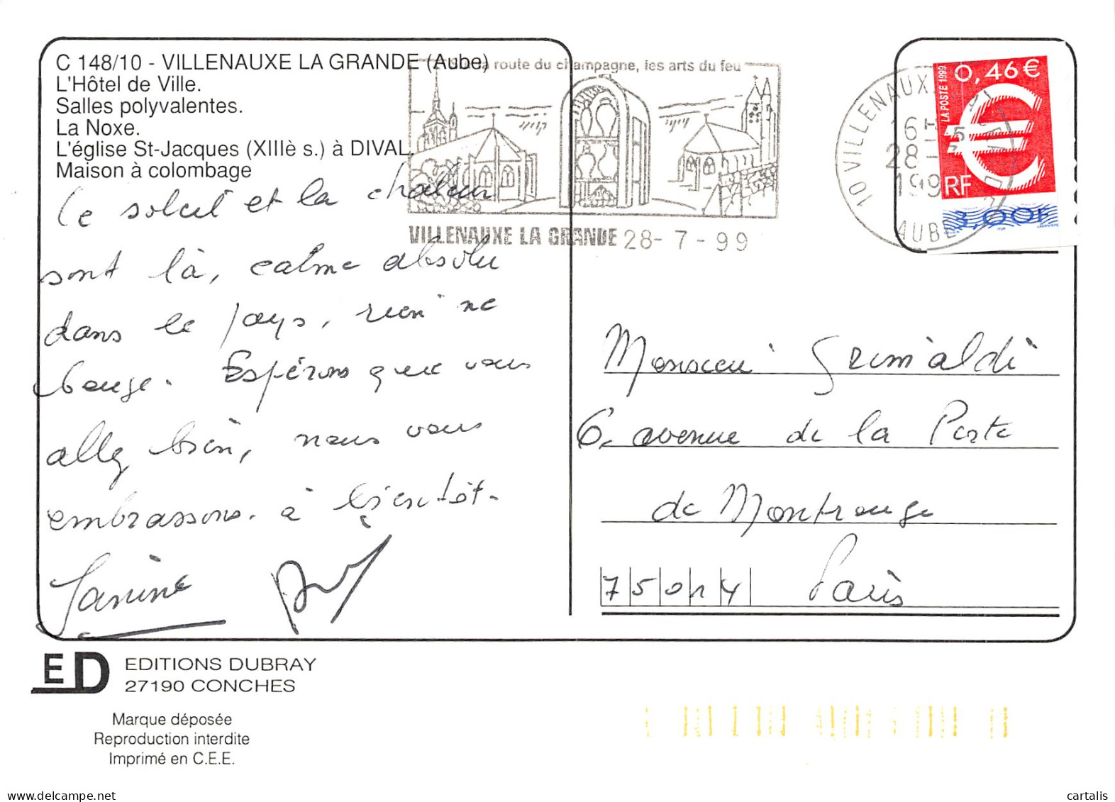 10-VILLENAUXE LA GRANDE-N° 4421-B/0197 - Sonstige & Ohne Zuordnung